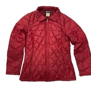 Patagonia Nano Puff Jacket Women Small Red Quilted Full Zip Puffer Jacket